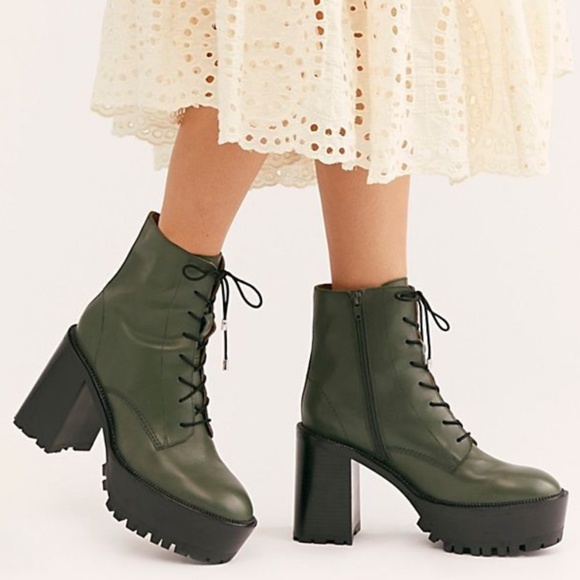 Free People High Point Platform Boot in Forest Green Size 40